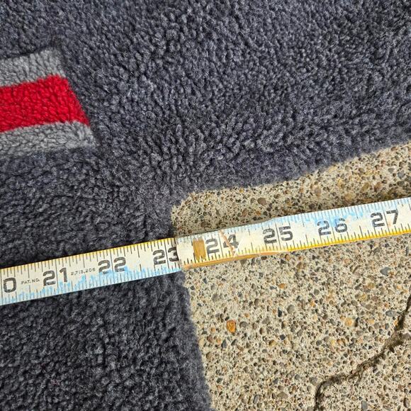 Vtg Y2k OLD NAVY Colorblock Stripe Deep Pile Fleece 1/4 Zip Sweatshirt Med - Picture 5 of 6